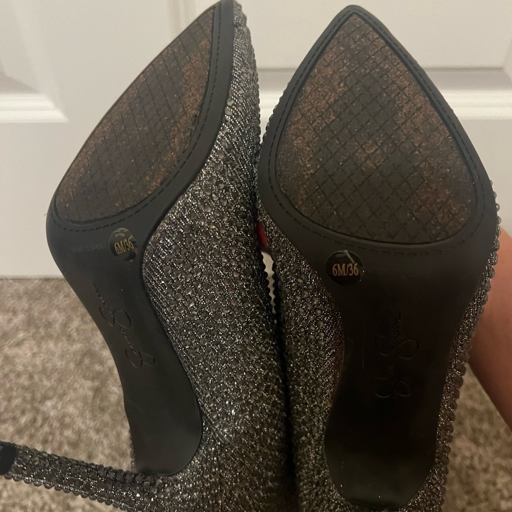 Jessica Simpson Silver Heeled Boots - Picture 4 of 4